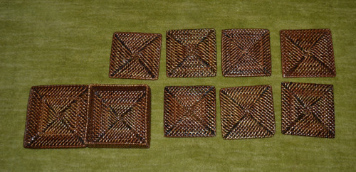 Handwoven rattan coasters - rattan,