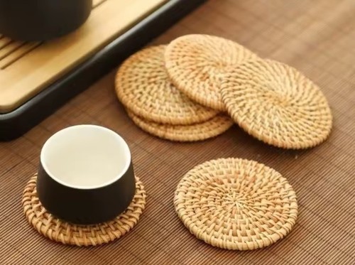 Pcs rattan mats coasters - 12,