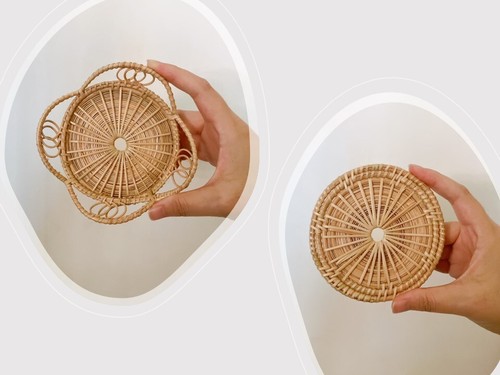 Set handmade rattan - of,