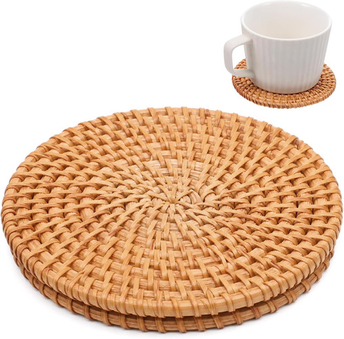2pcs rattan coasters 9inch - 2pcs,