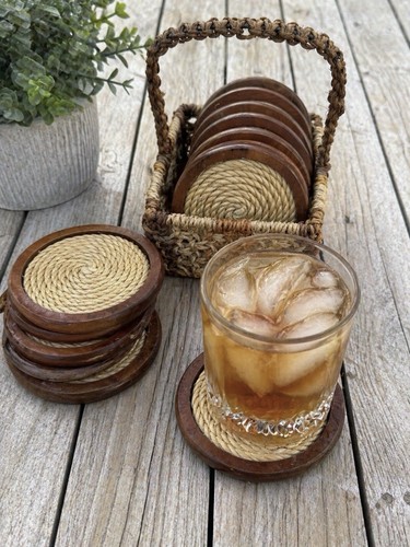 Vintage boho wood rattan - vintage,