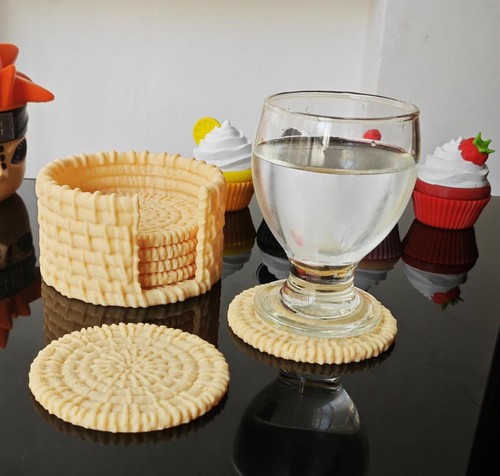 Wicker style coaster set - coaster,