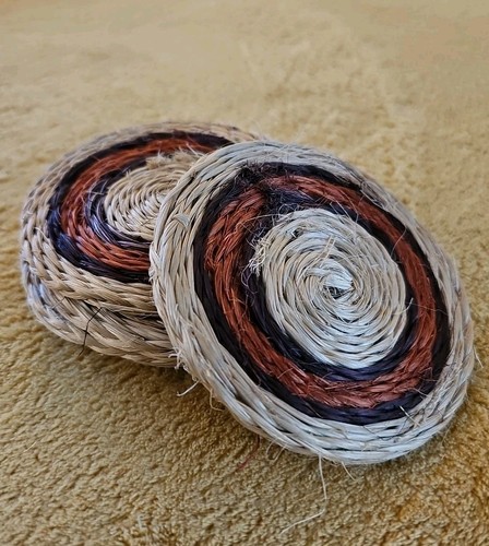 Rattan woven coaster - rattan, set