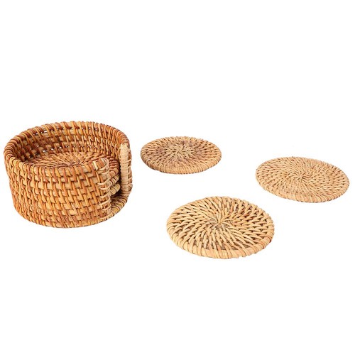 Rattan coasters set - rattan, of