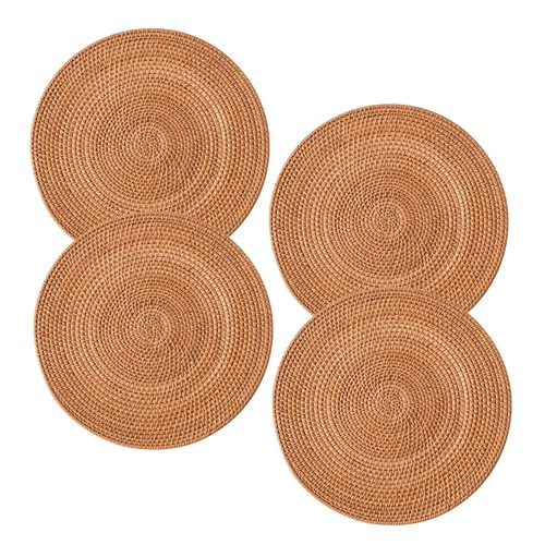 Pcs round rattan coaster - round,