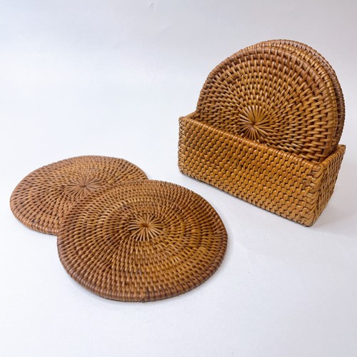 Rattan coasters set 6 - coasters, of
