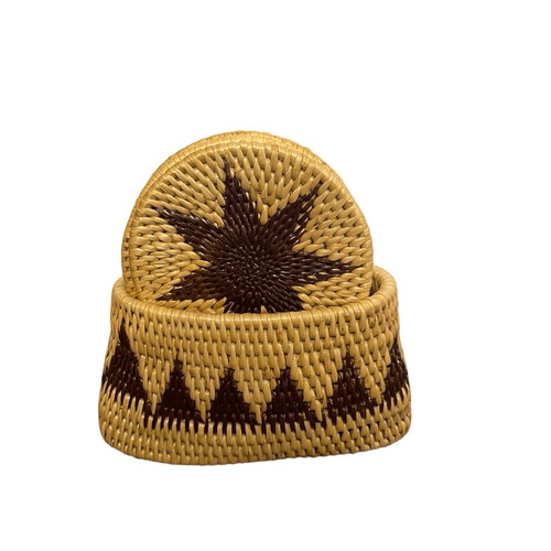 Rattan woven coaster - woven,