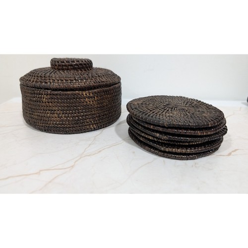 Dark brown wicker rattan - brown,