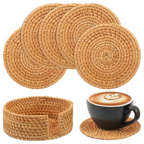 Inch rattan coasters - pc, 5.2