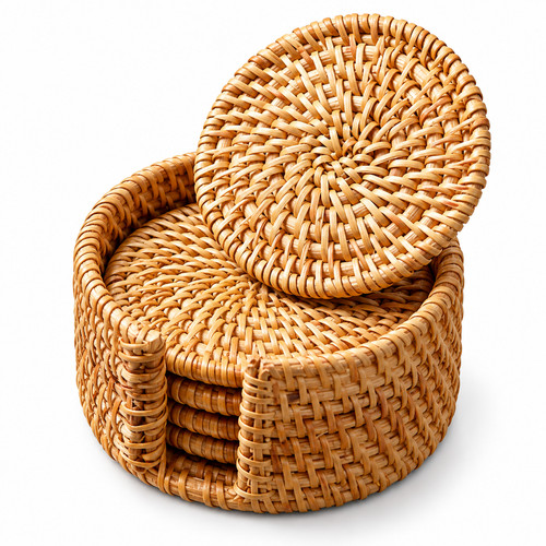 Rattan coaster set ps - coaster, set,