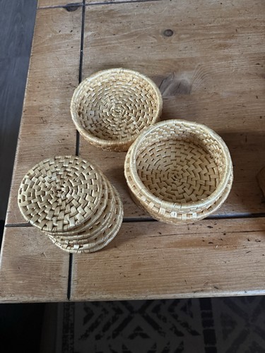 Set rattan coasters - set, w/