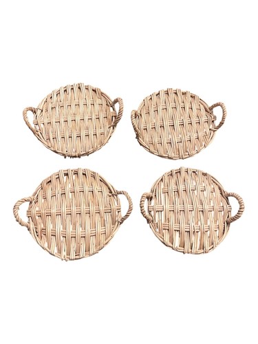 Set vintage woven wicker - of,