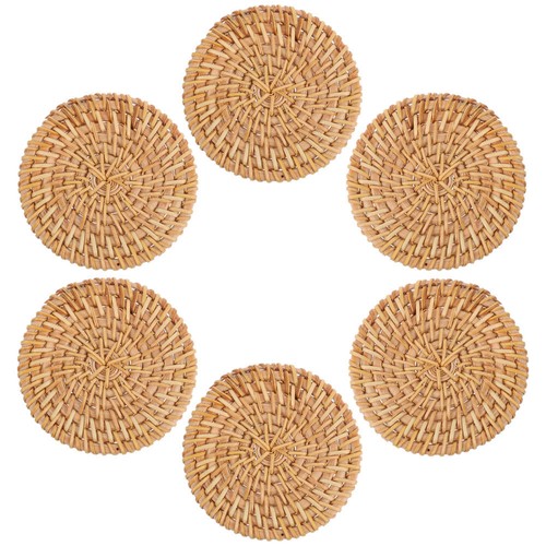 6pcs woven coaster rattan - woven,