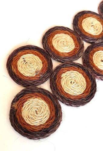 Vintage rattan coasters - vintage,