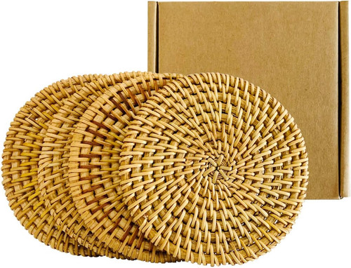Set rattan braided - of, 4