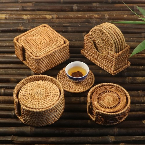 Rattan coasters for dining - rattan,